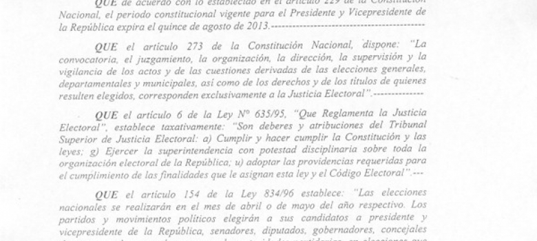 TSJE suspende feria judicial de enero para funcionarios de la Justicia Electoral de cara a las Elecciones del 2013  