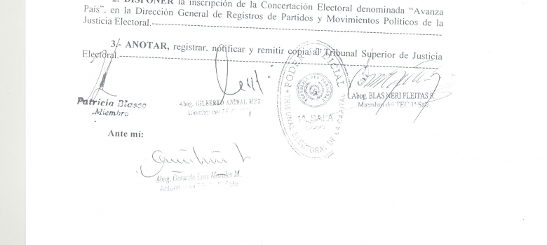  Avanza País es reconocido como Concertación Electoral 