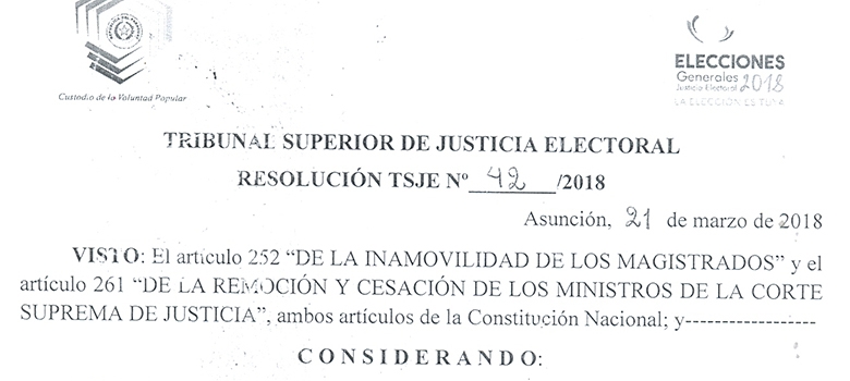 TSJE designa Juez Electoral Interino del Departamento Central