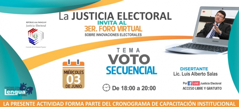  Hoy, la Justicia Electoral capacitará a la ciudadanía vía on line sobre Voto Secuencial