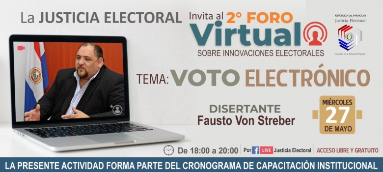 Justicia Electoral invita al Foro Virtual sobre Voto Electrónico
