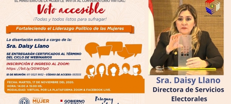Voto Accesible será tema de conversatorio virtual organizado por el Ministerio de la Mujer   