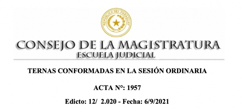 Consejo de la Magistratura establece ternas para renovación de magistraturas electorales de todo el país