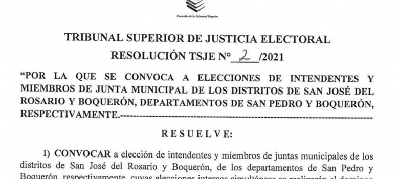 TSJE convoca a elecciones en nuevos distritos