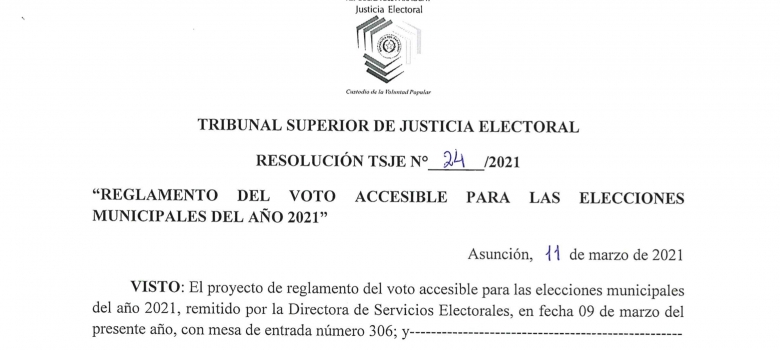 Ministros del TSJE aprueban Reglamento del Voto Accesible