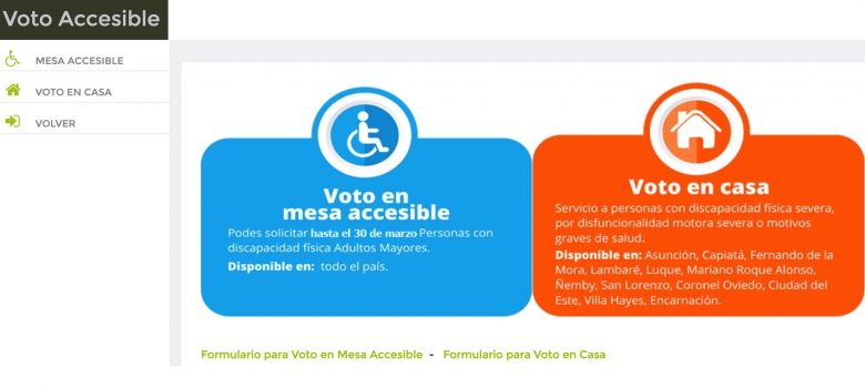 Interesados en ser beneficiarios del Voto en Casa y Voto en Mesa Accesible pueden solicitar su inclusión hasta el 30 de marzo