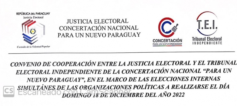 TSJE y TEI de la Concertación “Para un nuevo Paraguay” firman Convenio de Cooperación