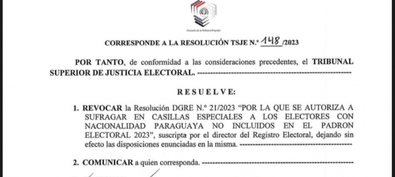 TSJE revoca resolución que autoriza a votantes sufragar en casillas especiales 