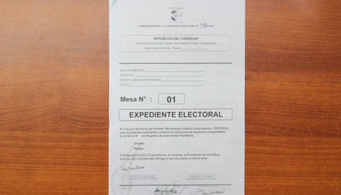 TSJE aprobÃ³ modelo de expediente electoral para Internas Partidarias
