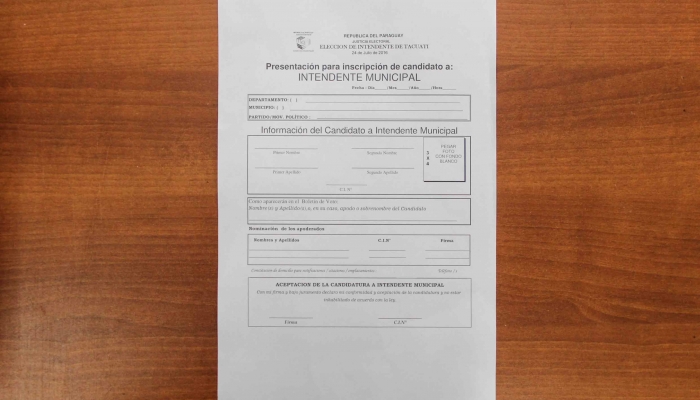 El prÃ³ximo viernes fenece plazo para inscripciÃ³n de candidatos a intendente de TacuatÃ­