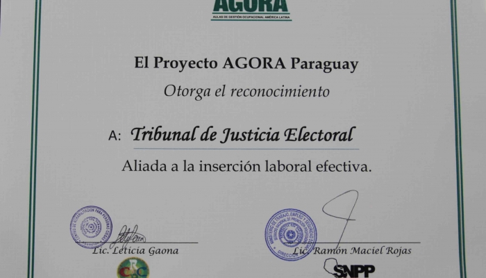 Justicia Electoral es reconocida entre otras instituciones pÃºblicas y privadas por su gestiÃ³n a favor de las personas con discapacidad
