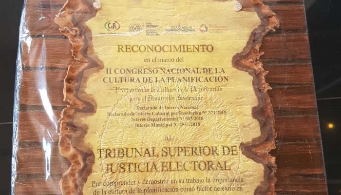 Justicia Electoral fue distinguida por su excelencia en planificaciÃ³n 