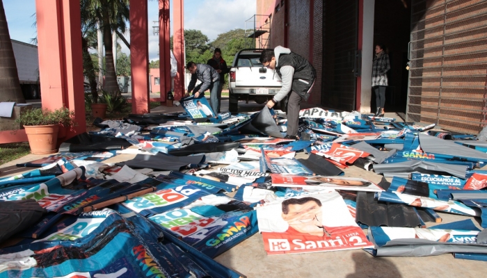 FiscalÃ­a Electoral elimina carteles y pasacalles con propaganda electoral retirados durante proceso electoral