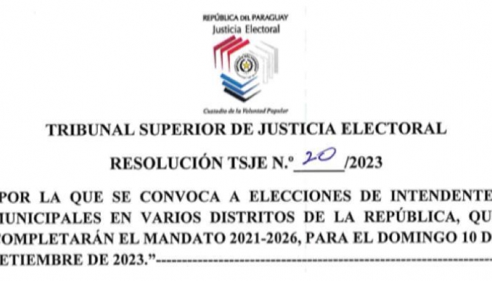 TSJE convoca a Elecciones Municipales en mÃ¡s distritos