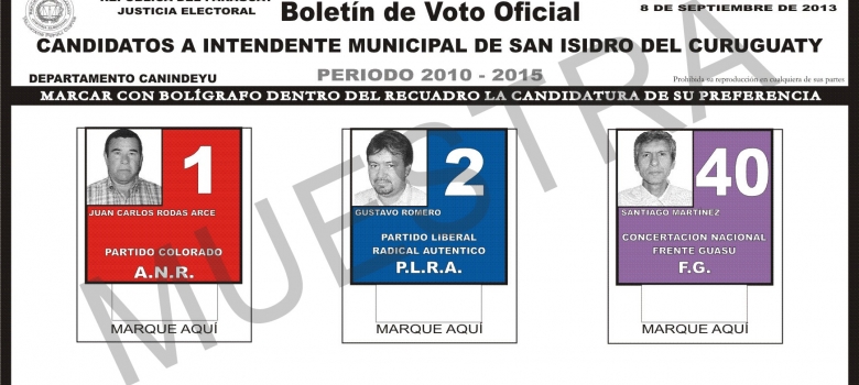 Están listos los modelos de boletines de votación para las elecciones municipales de setiembre