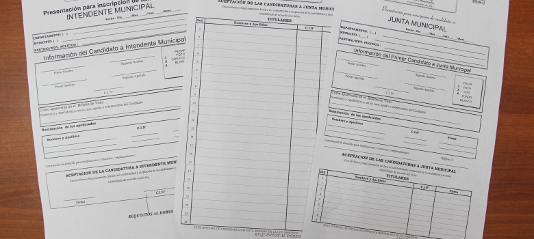 Juzgados Electorales están habilitados para la inscripción de candidaturas a Intendente y Concejales