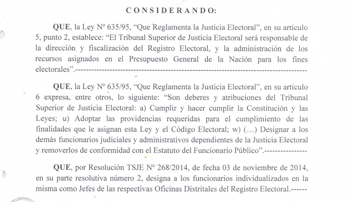 TSJE ratifica en sus funciones a jefes de las Oficinas del Registro Electoral del paÃ­s con miras a las Elecciones Generales