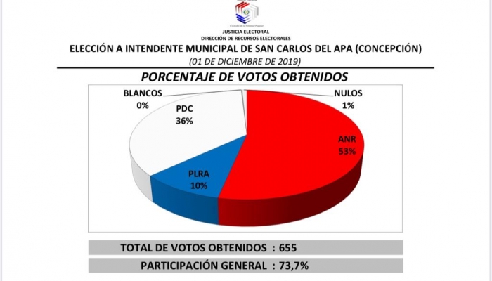 Sistema TREP arroja resultados oficiosos de elecciones en San Carlos del Apa