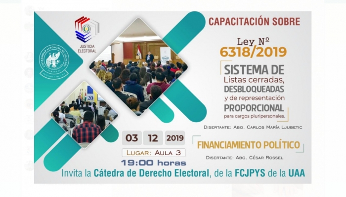 Autoridades electorales darÃ¡n charla sobre Financiamiento PolÃ­tico y Ley de Desbloqueo en la UAA