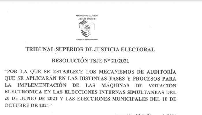 TSJE establece mecanismos de auditorÃ­a de las mÃ¡quinas de votaciÃ³n para internas simultÃ¡neas