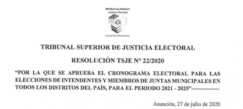 TSJE dispone como fecha para las Elecciones Municipales el 10 de octubre del 2021