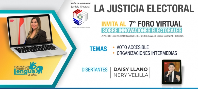 Justicia Electoral invita a participar del 7mo. Foro Virtual sobre Innovaciones Electorales
