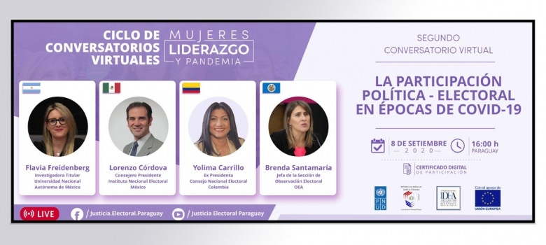 Continúa Ciclo de Conversatorios Virtuales, Mujeres, Liderazgo y Pandemia que organiza la Justicia Electoral