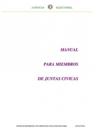 Libro Manual para Miembros de Juntas Cívicas Elecciones Municipales 2001